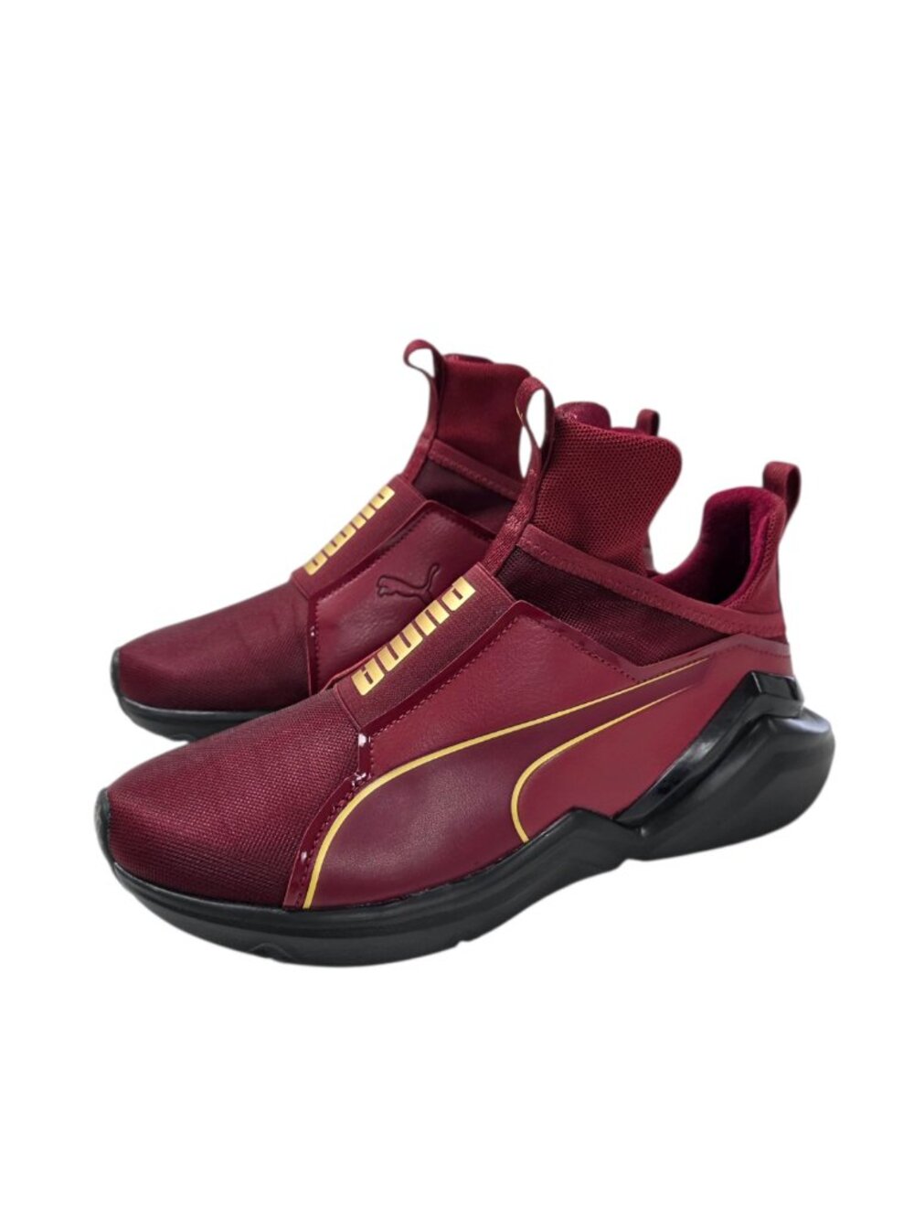 Puma Fierce Slip On Sneakers, Burgundy, Gold, Size Womens 7.5, Streetwear